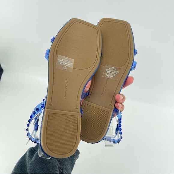 Marc Fisher Fonoo Women’s Blue Rhinestone Embellished Strappy Sandals Size 8 - Picture 13 of 17